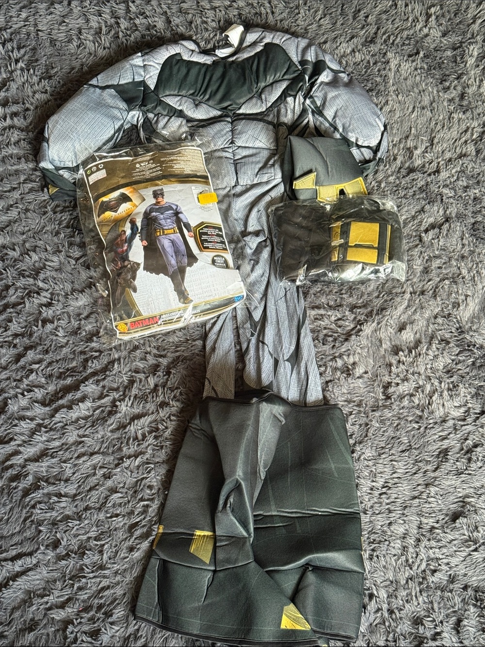 Rubie's Batman Kids Muscle Chest Costume - Black, Gray, Yellow